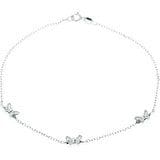 A delicate silver **Butterly Anklet 925** featuring three small butterfly charms along the chain, with a clasp closure at the top.