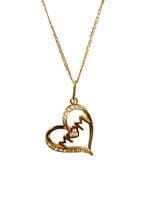 18k Solid Yellow Gold Pendant Necklace 18 Inches Long