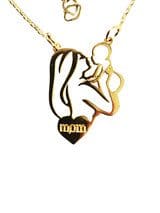 18k Pendant Heart Necklace 16-18 Inches Long