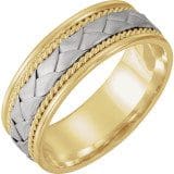 A Woven Band 8mm with intricate, braided silver details and fine edging.