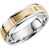 A Grooved Band featuring a combination of silver and gold bands.