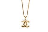 18k Yellow Pendant Necklace CC Design 18 Inches Long