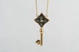 18k Yellow -Gold Key Pendant Necklace 18" L