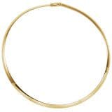 A thin, gold 18K Yellow-Gold Omega 16"L-18"L Chain displayed against a white background.