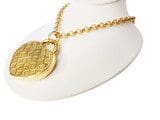 18k Yellow- Gold Huge Heart Pendant Necklace 24.5 Inches L