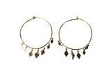 A pair of 18k Yellow-Gold Earrings S 1.56 Inches L with dangling diamond-shaped charms.