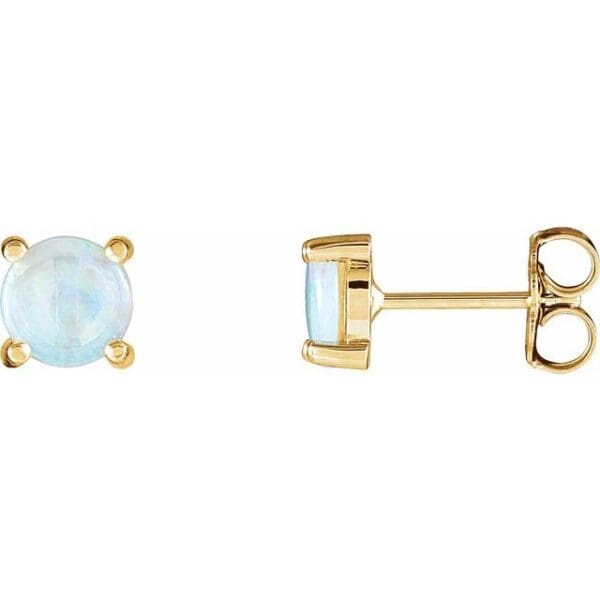 Sterling Silver 3 mm Round 4-Prong Cabochon Earring Mounting