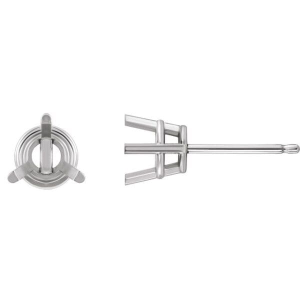 Platinum 4 mm Round 3-Prong Earring Mounting
