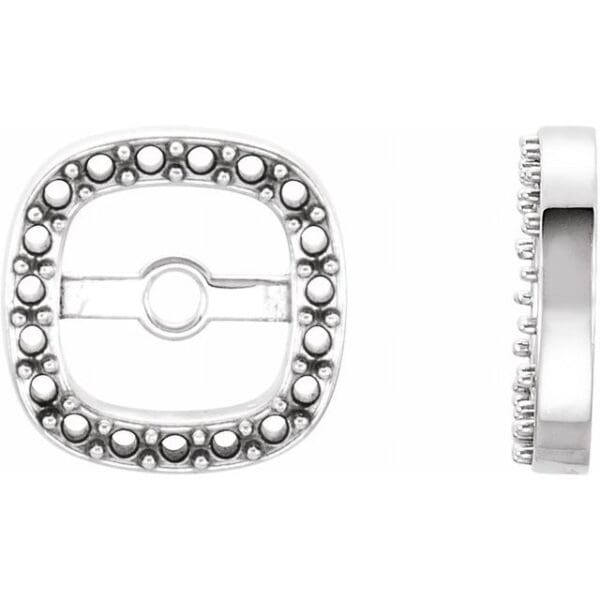14K White .08 CTW Natural Diamond Halo-Style Earring Jackets