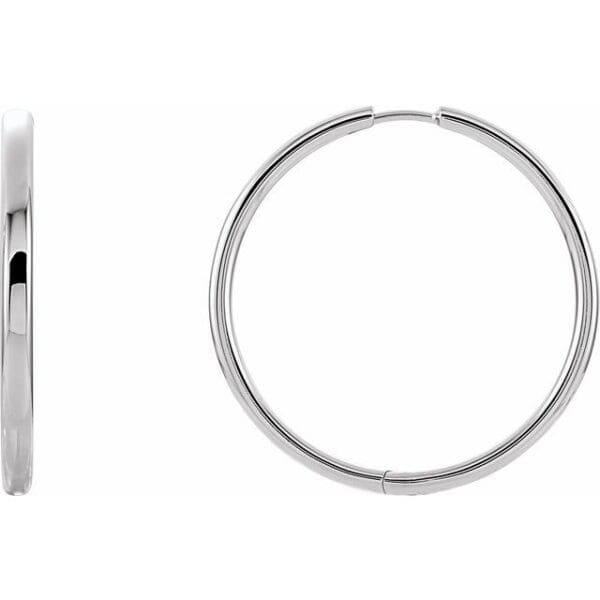 Sterling Silver 38 mm Hinged Hoop Earring