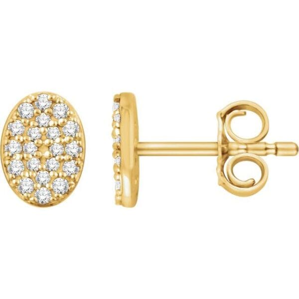 14K Yellow 1/6 CTW Natural Diamond Cluster Earrings