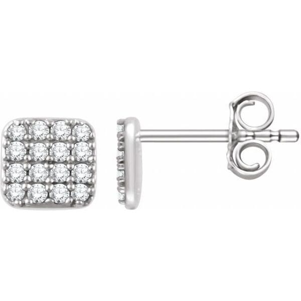 14K Yellow 1/5 CTW Natural Diamond Cluster Earrings