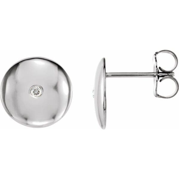 Platinum  .03 CTW Natural Diamond Domed Earrings