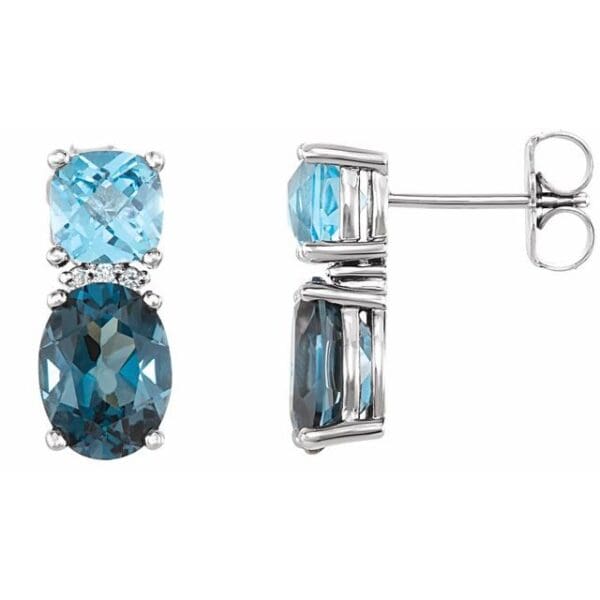 14K White Multi-Shape Earring Mounting