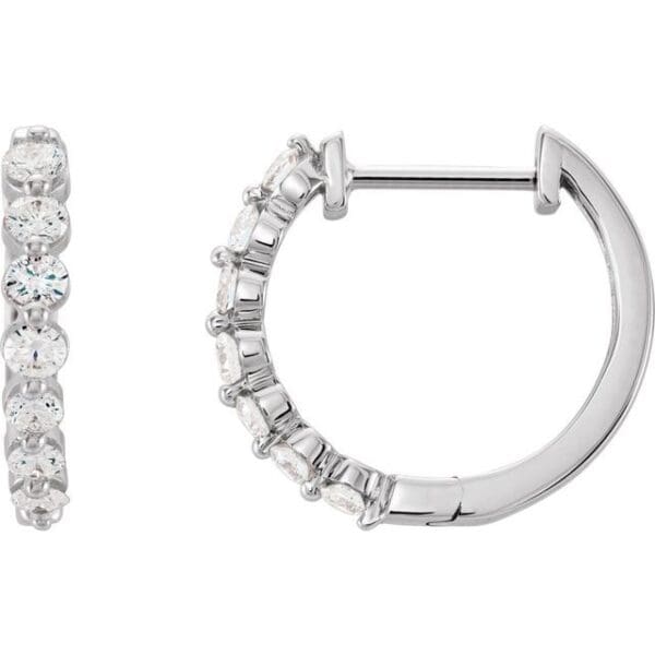 14K Yellow 1/5 CTW Natural Diamond Hinged 15.25 mm Hoop Earrings