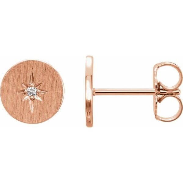 14K White 1.3 mm Round Accented Earring Mounting