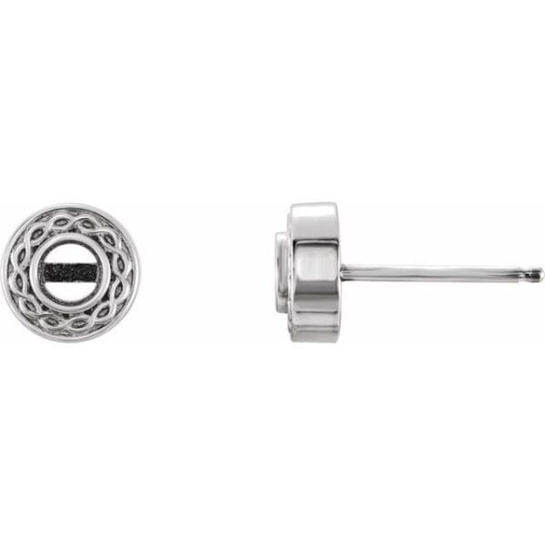 Sterling Silver 3 mm Round Earring Mounting