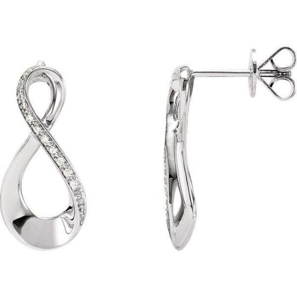 14K Yellow .08 CTW Natural Diamond Infinity-Inspired Earrings