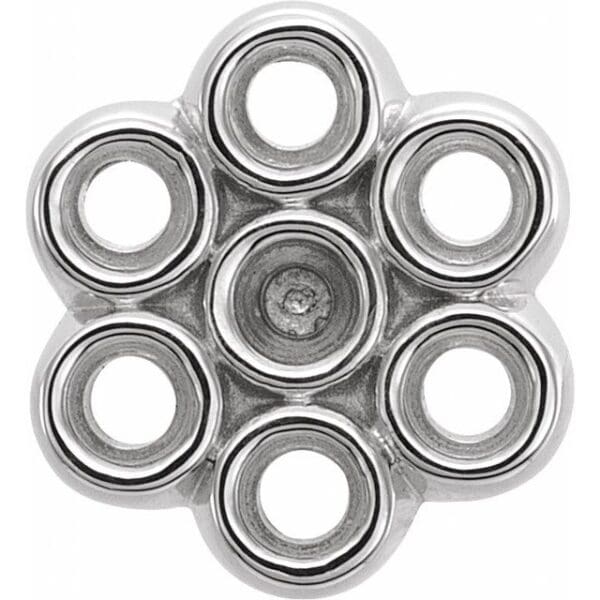 14K White 1.7 mm Round Cluster Earring Mounting
