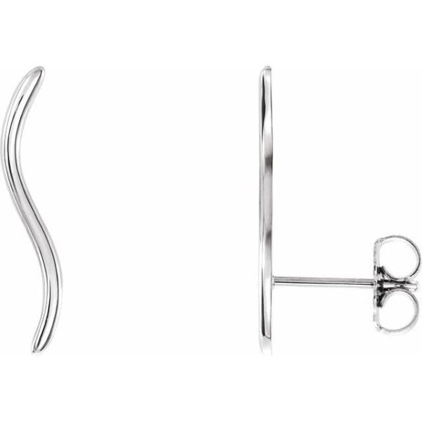 14K Yellow Wavy Ear Climbers