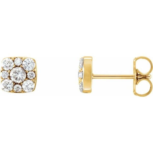 14K White Cluster Earring Mounting