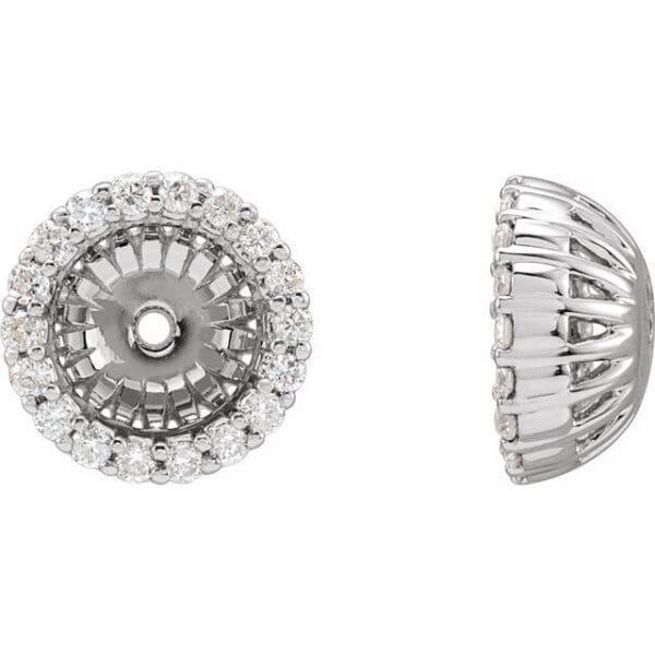 14K White 3.6 mm ID Earring Jacket Mounting