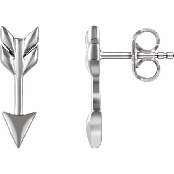 14K Yellow Arrow Earrings