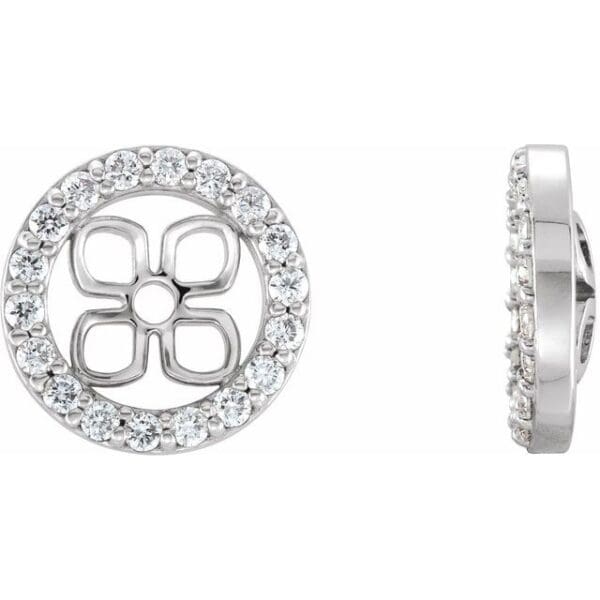 14K White 8.5 mm ID 1/2 CTW Natural Diamond Earring Jackets