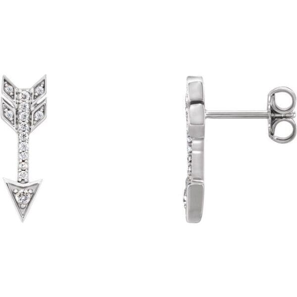 14K Yellow 1/6 CTW Natural Diamond Arrow Earrings