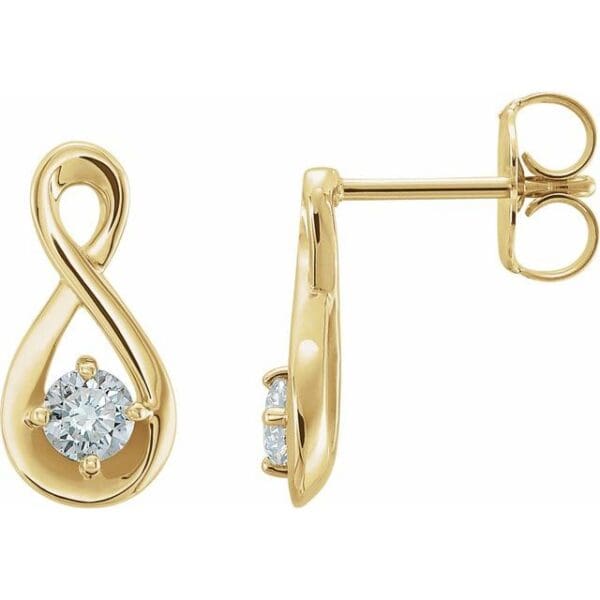 14K White Infinity-Inspired Earring Mounting