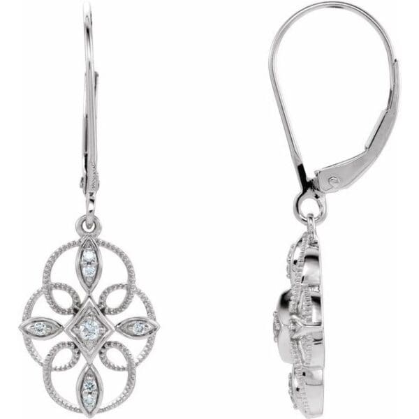 Sterling Silver 1/10 CTW Natural Diamond Filigree Earrings