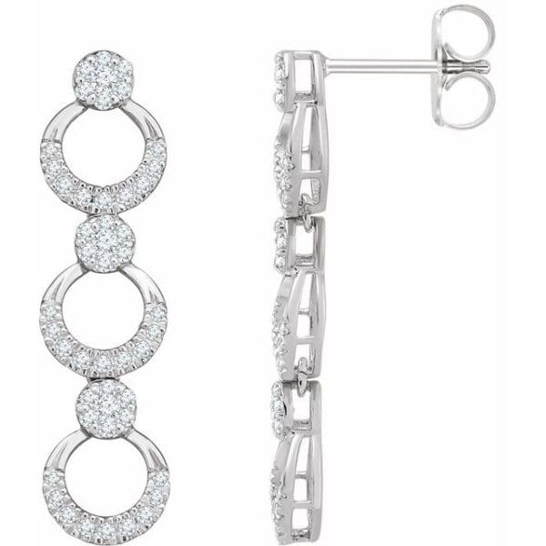 14K Yellow 1/2 CTW Natural Diamond Geometric Earrings
