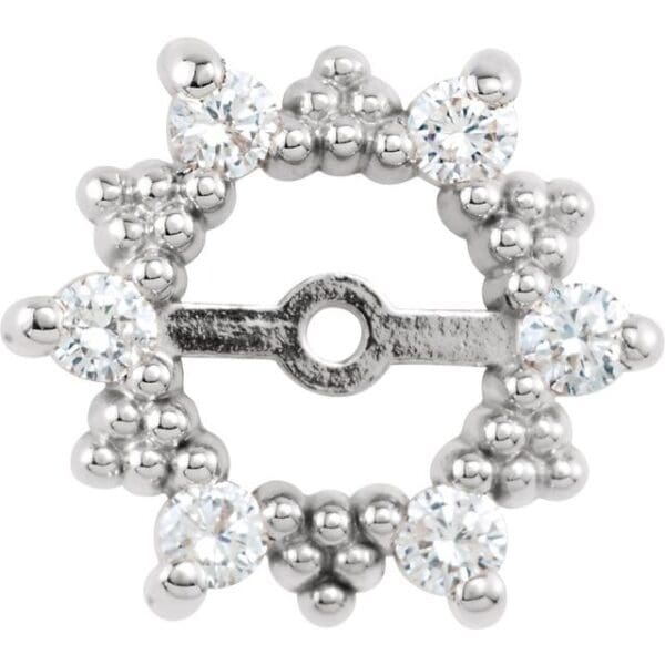 14K White 6 mm ID Earring Jacket Mounting