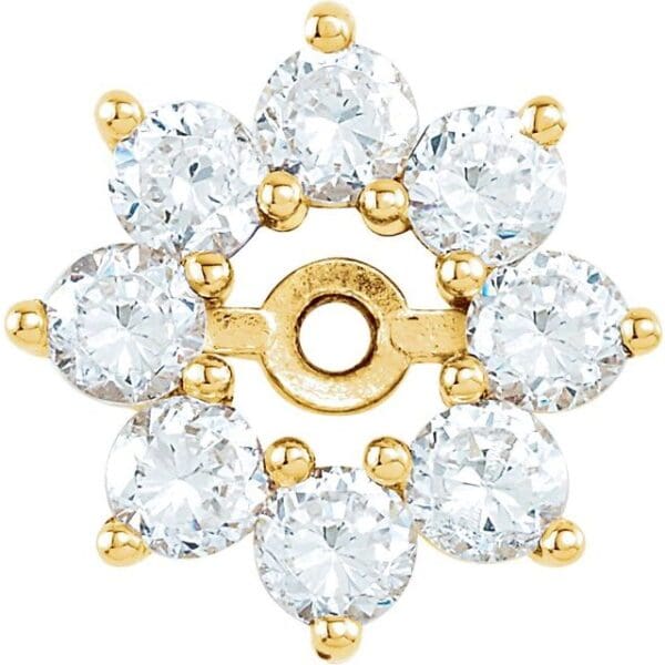 14K White 3/4 CTW Natural Diamond Earring Jackets