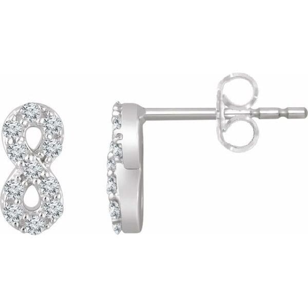14K Yellow 1/6 CTW Natural Diamond Infinity Earrings