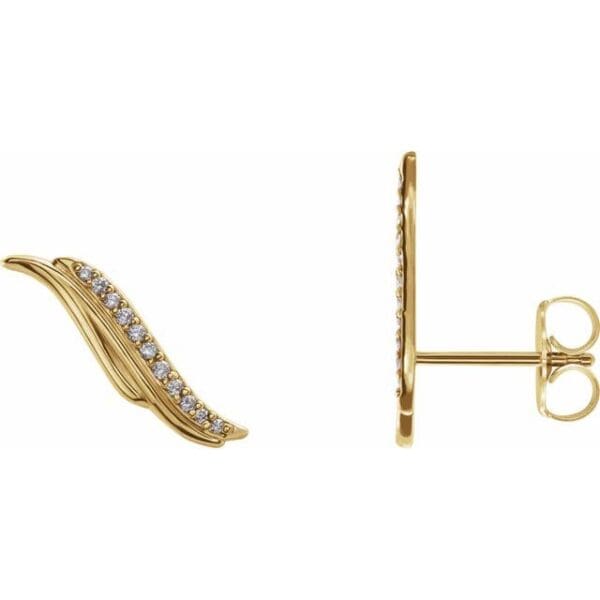 14K Yellow .06 CTW Natural Diamond Ear Climbers