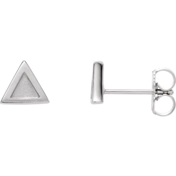 14K Yellow Petite Triangle Earrings