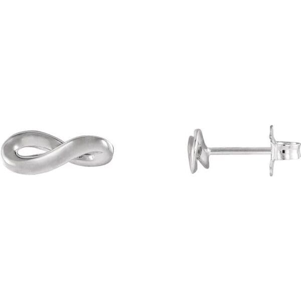 14K White Infinity-Inspired Earrings
