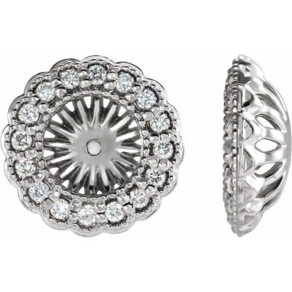 14K White 6 mm ID Earring Jacket Mounting