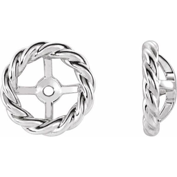 14K White Rope Earring Jackets