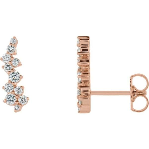 14K White Left Ear Climber Mounting