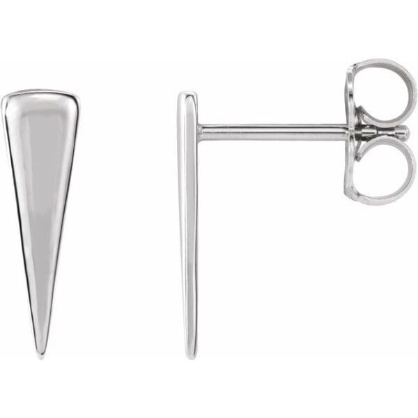 14K Yellow Triangle Earrings