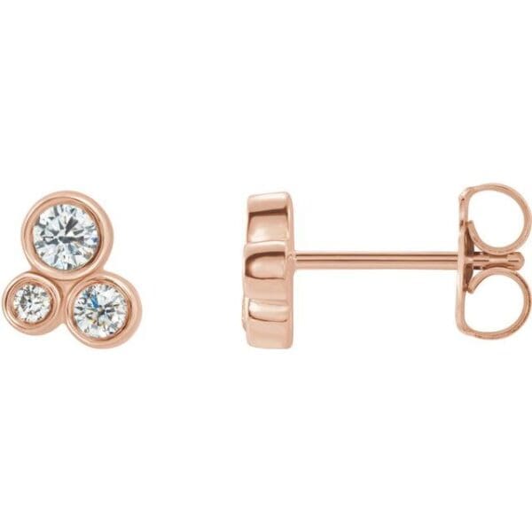 14K White Left Geometric Cluster Earring Mounting