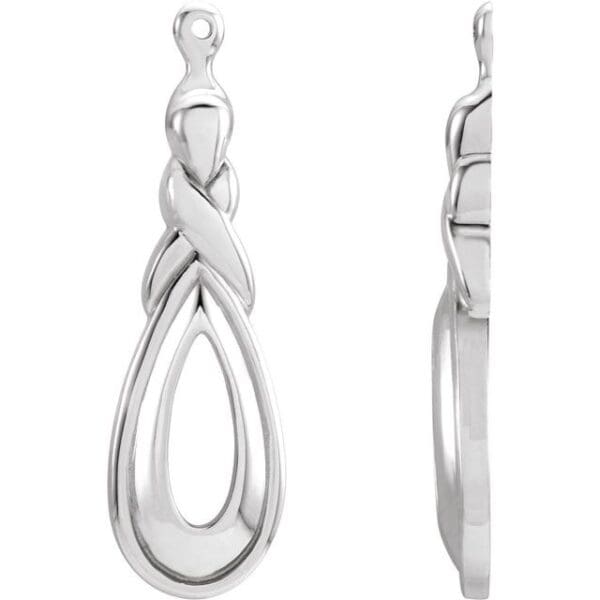 14K White Freeform Earring Jackets