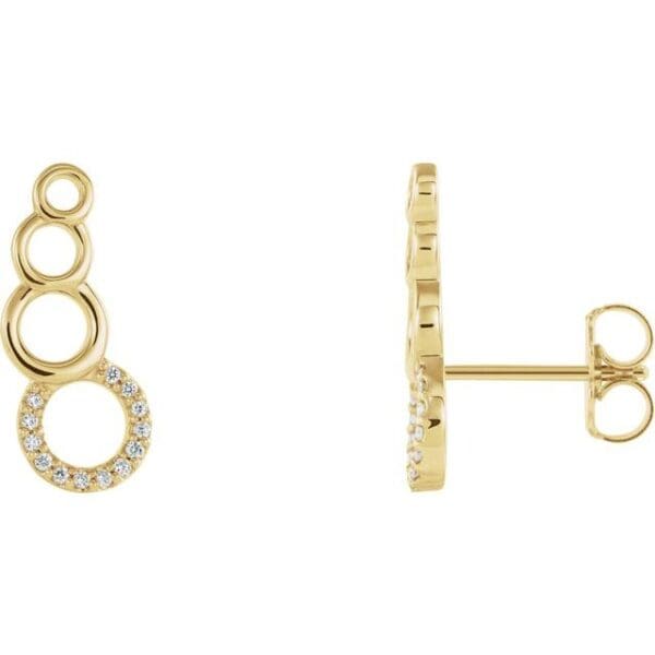 14K White .06 CTW Natural Diamond Geometric Ear Climbers