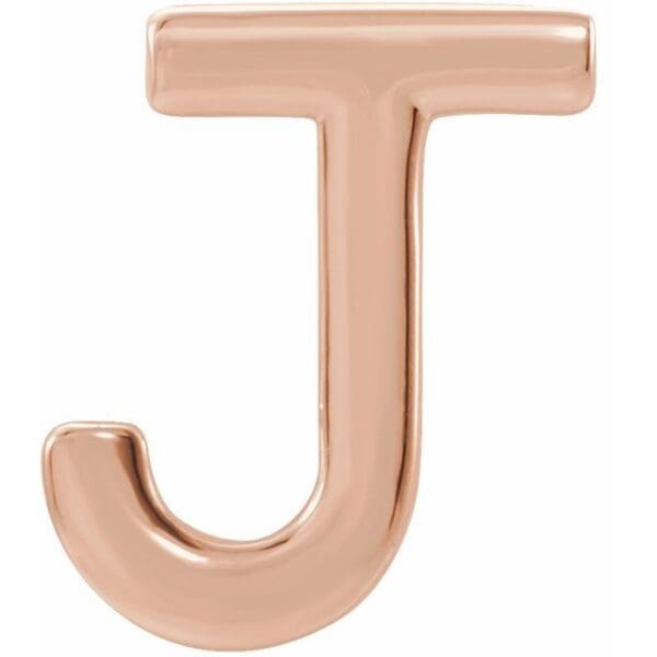 14K Yellow Single Initial N Earring