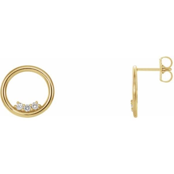 14K Yellow 1.8 mm Round Circle Earring Mounting