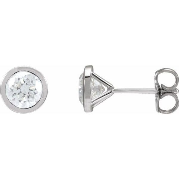 14K Rose 6 mm Round Bezel-Set Cocktail-Style Earring Mounting