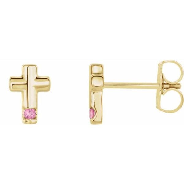 Platinum Natural Blue Sapphire Cross Earrings