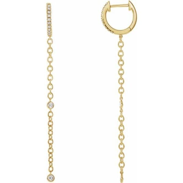 14K White 1/4 CTW Natural Diamond Hinged Hoop Earrings